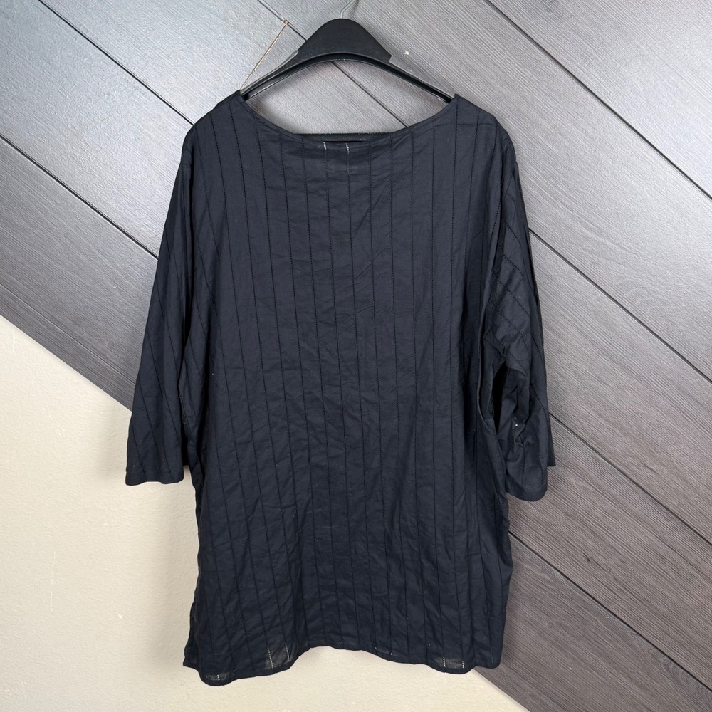 Quizz Women's Size 22 Deadstock Black Tunic Blouse Lace Trim Boho Whimsigoth - Picture 4 of 7